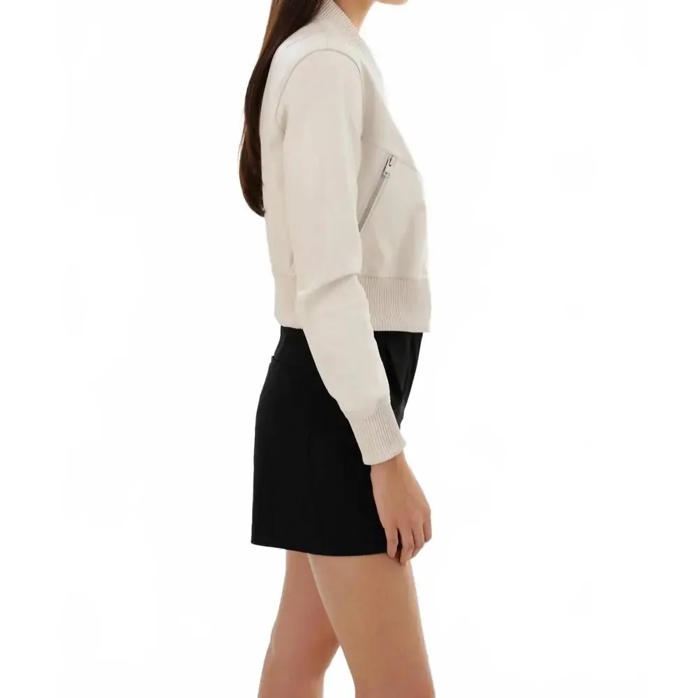 Lamarque Cream Bomber Jacket - Picture 3 of 6